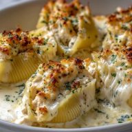 Baked Chicken Alfredo Stuffed Shells