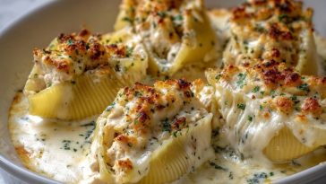 Baked Chicken Alfredo Stuffed Shells