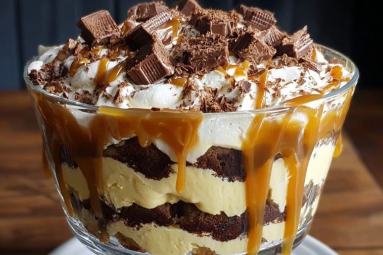 Caramel Cheesecake Brownie Trifle Delight
