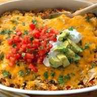 Cheesy Chicken & Mexican Rice Casserole