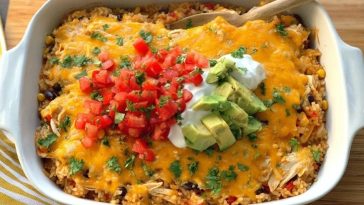 Cheesy Chicken & Mexican Rice Casserole