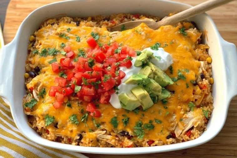 Cheesy Chicken & Mexican Rice Casserole