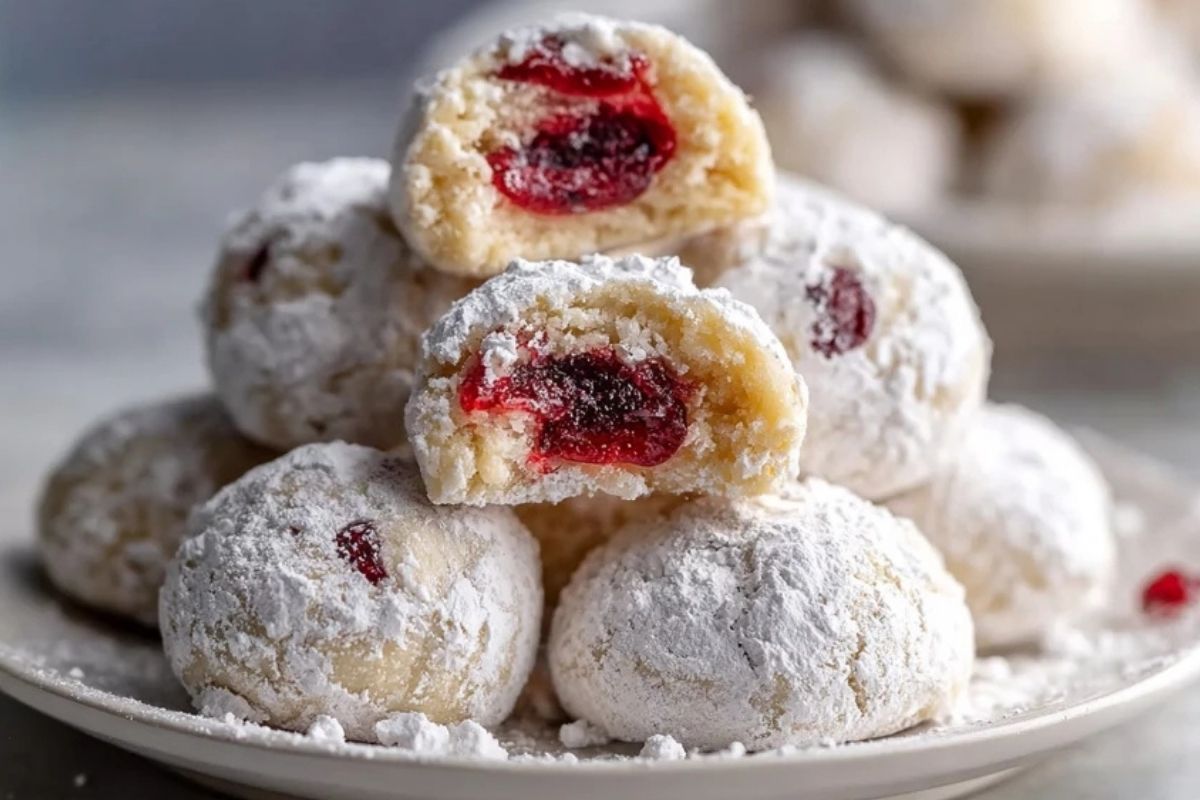 Cherry Snowball Cookies