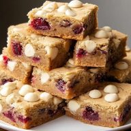 Chewy White Chocolate Cranberry Blondies