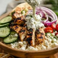 Classic Greek Chicken Gyro Bowls