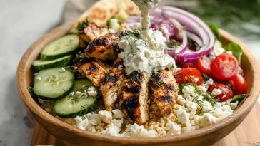 Classic Greek Chicken Gyro Bowls