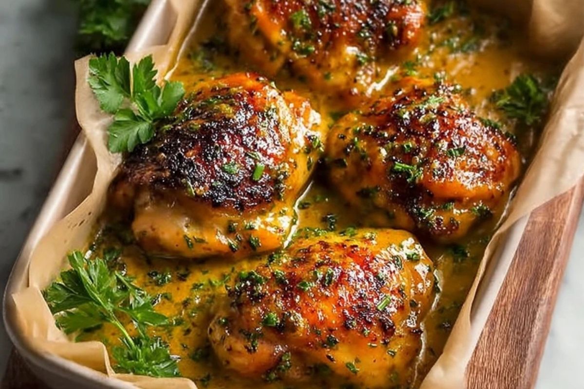 Classic Honey Mustard Chicken Thighs