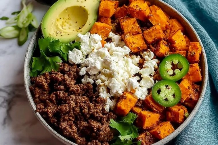 Cottage Cheese Ground Beef And Sweet Potato Bowls