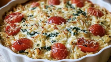 Creamy Easy Boursin Orzo Bake