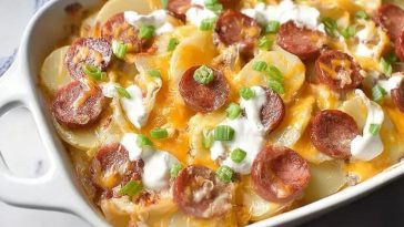 Easy Pierogi Casserole with Sausage
