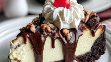 Heavenly Hot Fudge Sundae Brownie Cheesecake