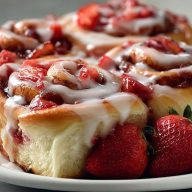 Strawberry Cheesecake Cinnamon Rolls