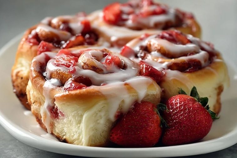 Strawberry Cheesecake Cinnamon Rolls