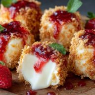 Strawberry Crunch Cheesecake Bites