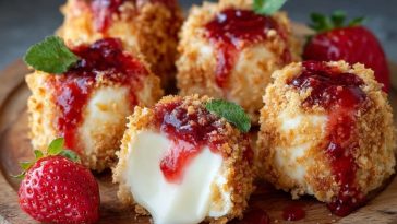 Strawberry Crunch Cheesecake Bites