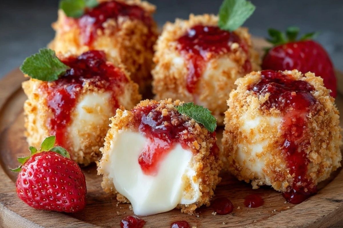 Strawberry Crunch Cheesecake Bites