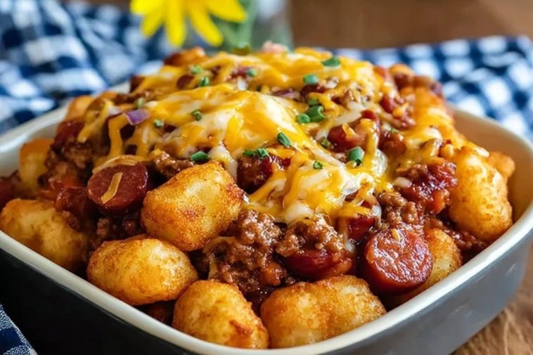 Ultimate Crockpot Chili Dog Casserole