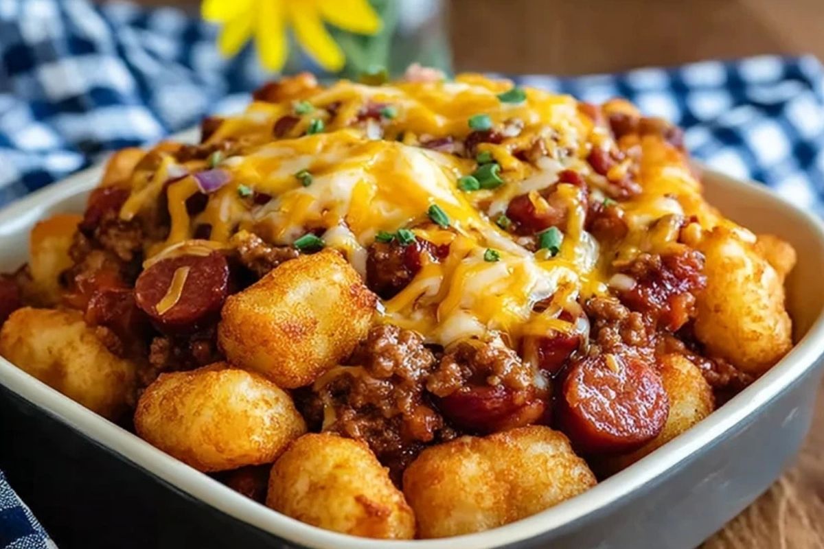 Ultimate Crockpot Chili Dog Casserole
