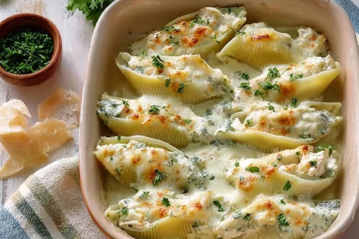 Best Baked Chicken Alfredo Stuffed Shells