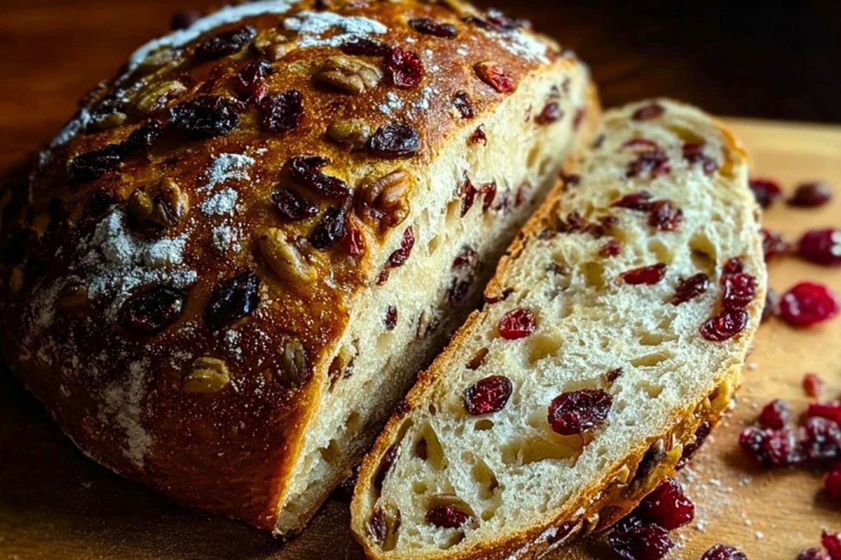 Cranberry Raisin Walnut Cinnamon Artisan Bread