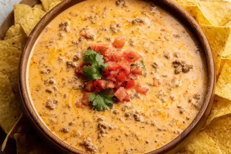 Crockpot Rotel Dip With Ground Beef