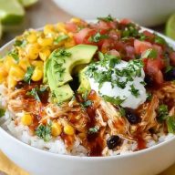 Easy Chicken Taco Rice Bowls
