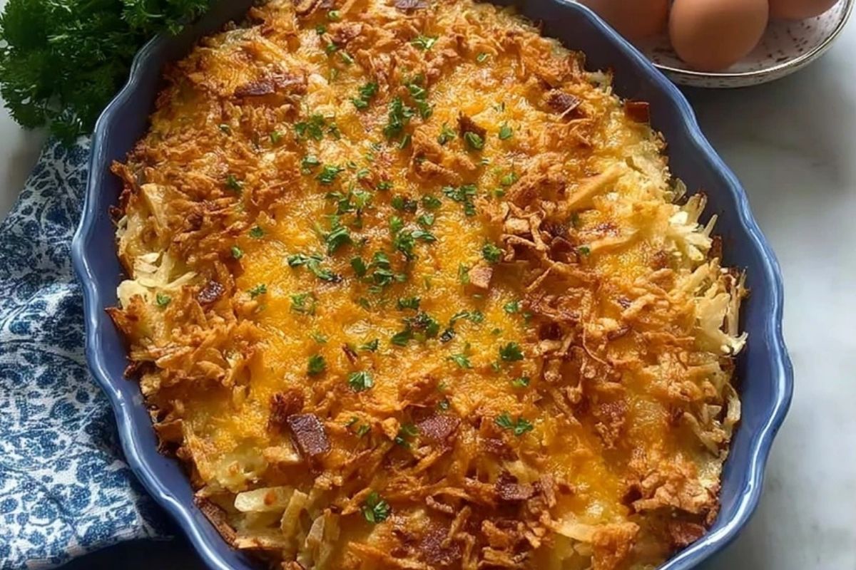 Easy Rotisserie Chicken Hash Brown Casserole