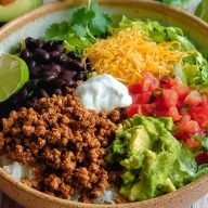 Healthy Ground Turkey Tacos Bowl