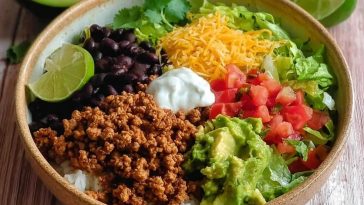 Healthy Ground Turkey Tacos Bowl