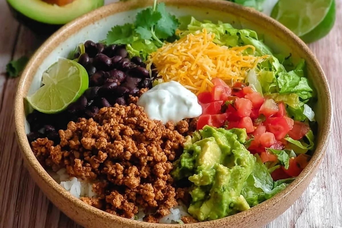 Healthy Ground Turkey Tacos Bowl