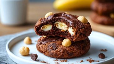 Healthy High Protein Cocoa Chickpea Cookies with Banana