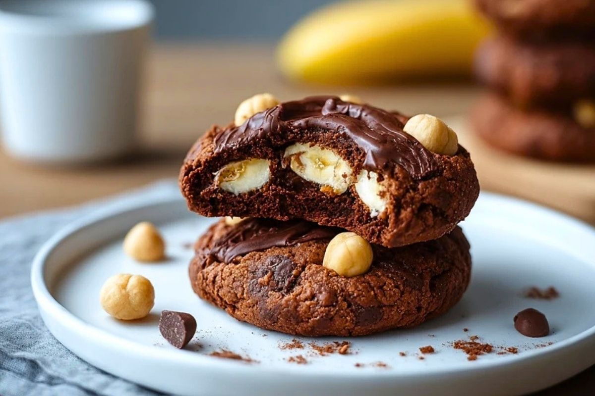 Healthy High Protein Cocoa Chickpea Cookies with Banana