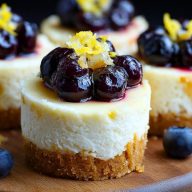 Lemon Blueberry Mini Cheesecakes