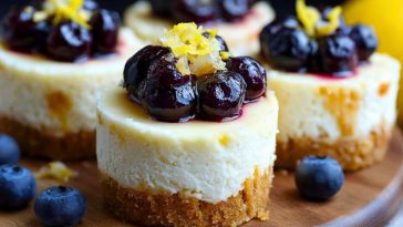 Lemon Blueberry Mini Cheesecakes
