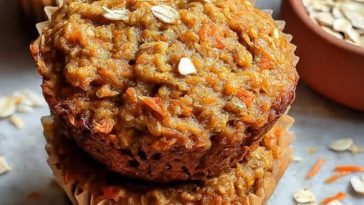 Moist Blender Oatmeal Carrot Apple Muffins