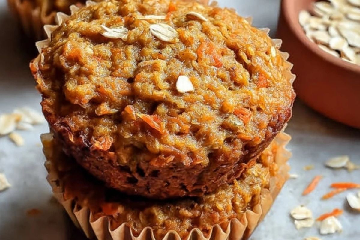 Moist Blender Oatmeal Carrot Apple Muffins
