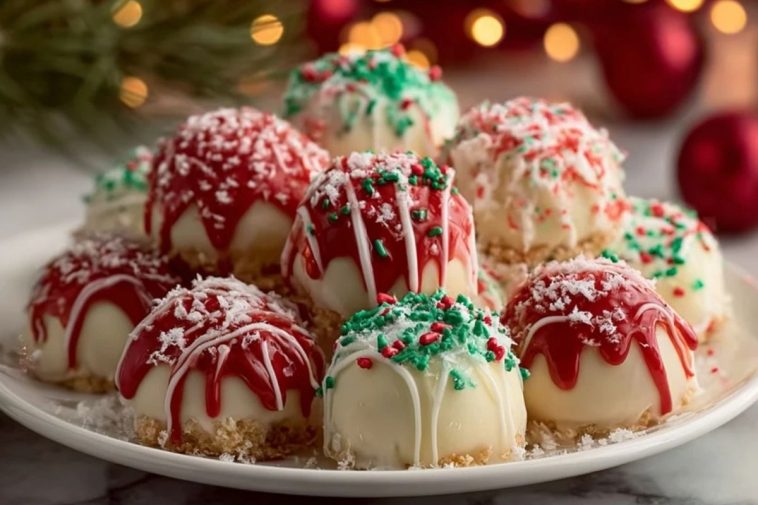 No Bake Christmas Cheesecake Bites