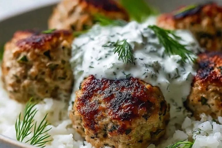 Quick Greek Turkey Meatballs With Tzatziki