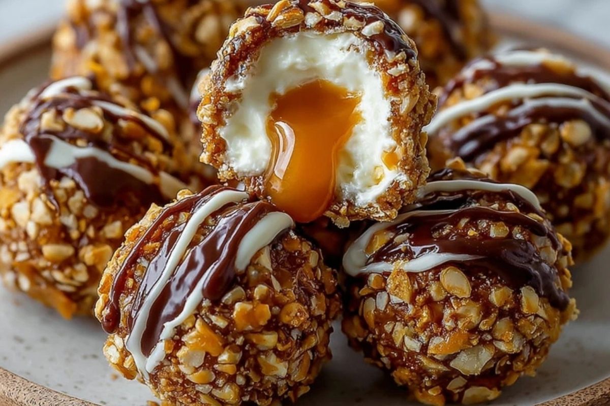 Salted Caramel Pretzel Cheesecake Balls