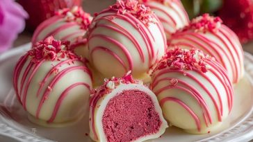Strawberry Velvet Cheesecake Truffle Bites