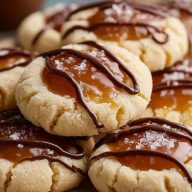 Twix Thumbprint Cookies