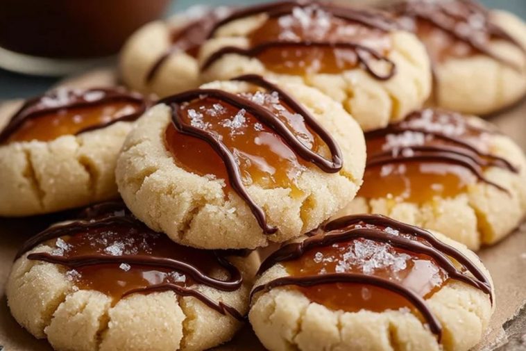 Twix Thumbprint Cookies