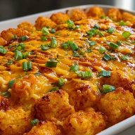 Buffalo Chicken Tater Tot Casserole