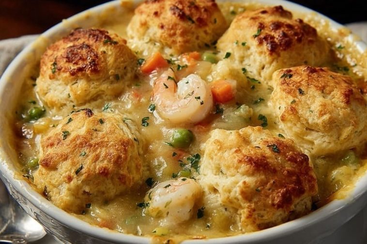 Cheddar Bay Biscuit Seafood Pot Pie