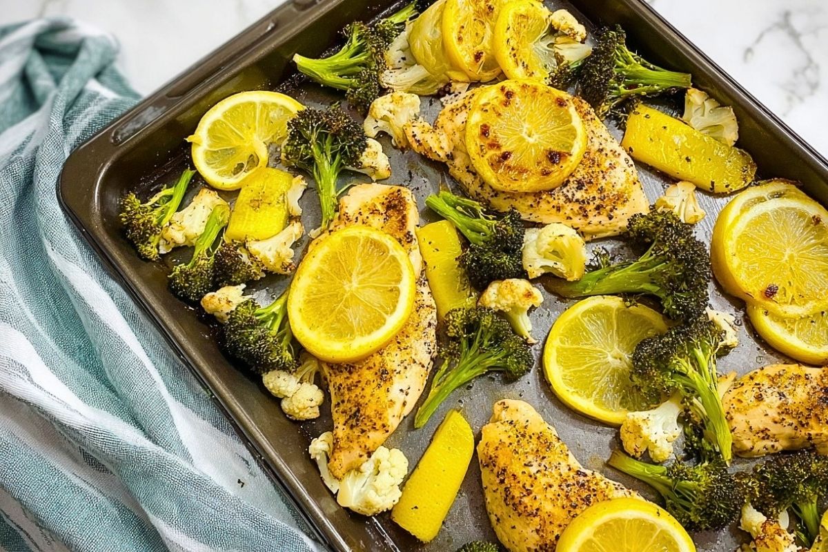 Easy Sheet Pan Lemon Chicken and Veggies Dinner