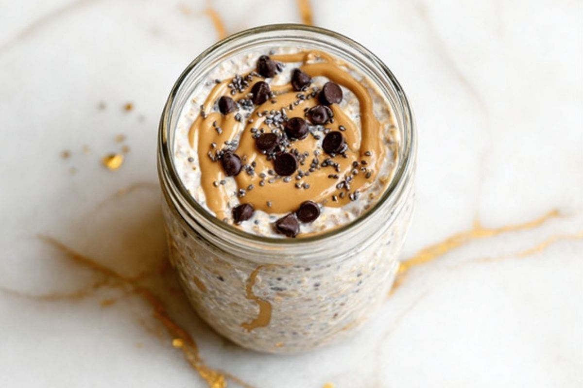 High Protein Cookie Dough Overnight Oats