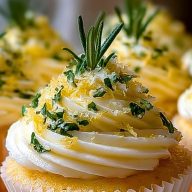 Lemon Thyme Rosemary Cupcakes
