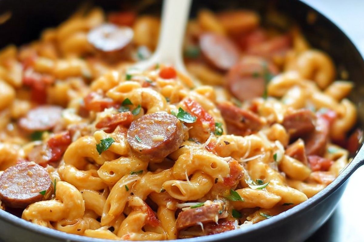 One Skillet Andouille Sausage Pasta