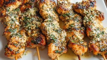 Ranch Garlic Parm Chicken Skewers
