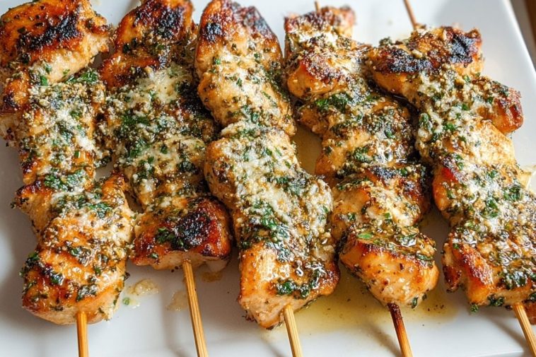 Ranch Garlic Parm Chicken Skewers